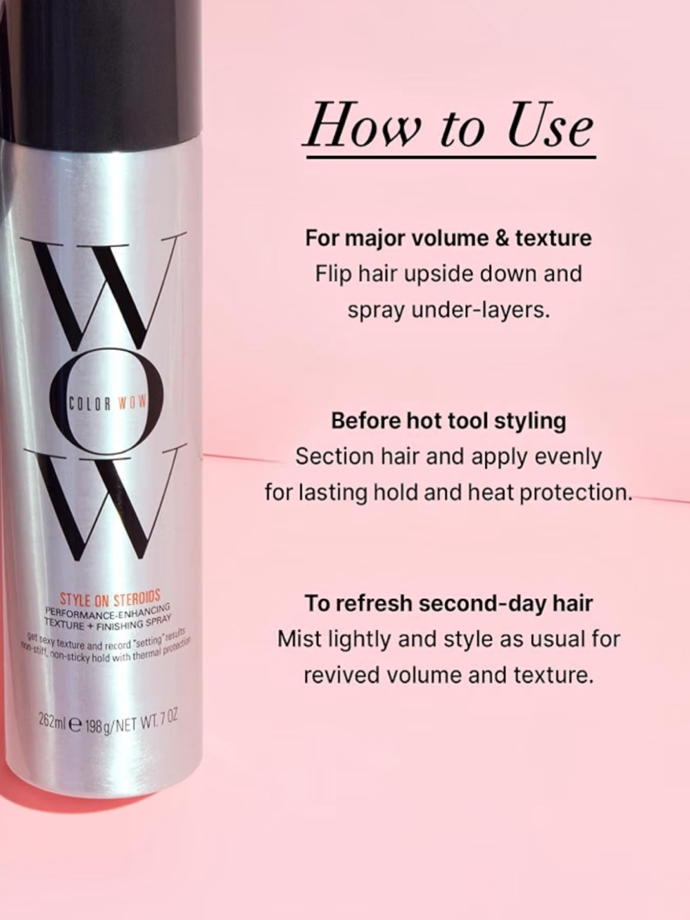 COLOR WOW Style on Steroids Texturizing Spray, Non-Sticky Hair Texturizer NEW - Picture 5 of 5